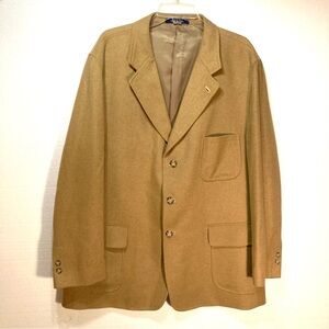 T Harris London Camel Blend Blazer XL Tan Sport Coat Jacket 3 Button